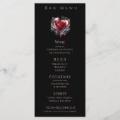 Diner en Bar Menu-Modern Hartvormig Roos Menu (Achterkant)