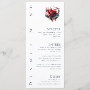 Diner en Bar Menu-Modern Hartvormig Roos Menu