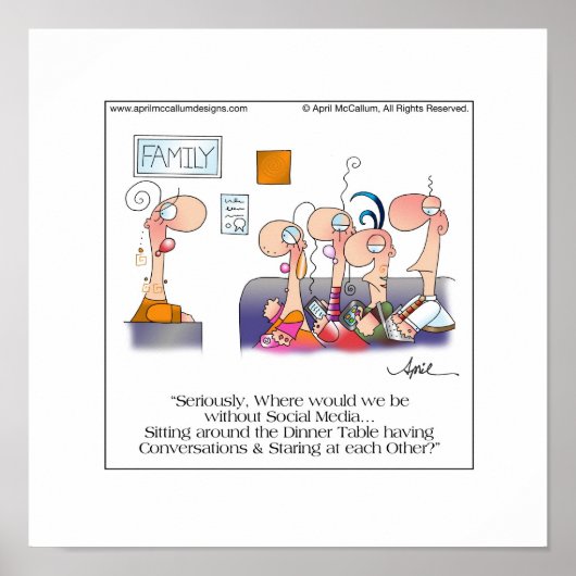 DÎNER FAMILIAL Affiche de dessin par April McCallu (Devant)