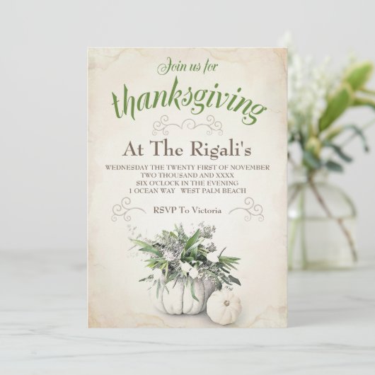 Dîner familial Thanksgiving Invitation (Debout devant)