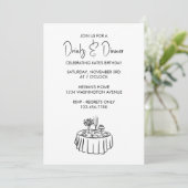 Dîner Fête Simple Élégante Invitation (Debout devant)