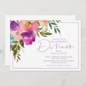 Dîner fiançailles Floral Invitation (Devant / Derrière)