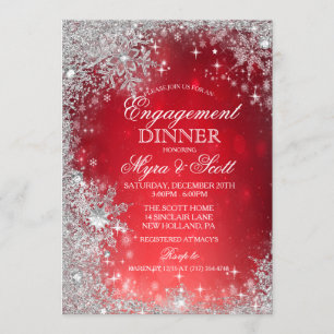 Dîner Fiançailles hiver Invitation