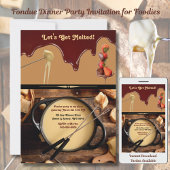 Dîner Fondue Invitation pour les gourmands Unique