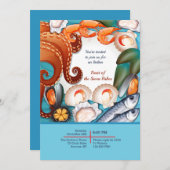 Dîner Fruits De Mer Frais Invitation (Devant / Derrière)