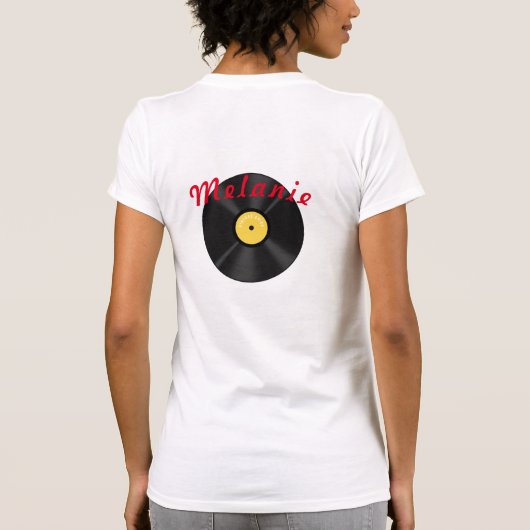 Diner geel zwart-wit, ingecheckt t-shirt (Achterkant)