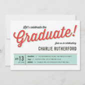 Diner Geïnspireerd Retro Typografie Graduation Par Kaart (Voorkant)