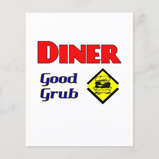 Diner Good Grub Hamburger Restaurant Art Flyer (Voorkant)