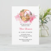 Dîner Iftar invitation ramadan aquarelle rose (Debout devant)