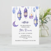 Dîner Iftar invitation ramadan aquarelle violet (Debout devant)