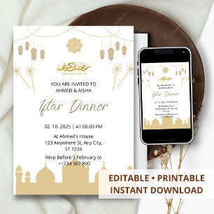 Dîner Iftar invitation ramadan avec lentern