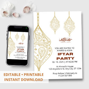 Dîner Iftar invitation ramadan avec lentern