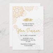 Dîner Iftar invitation ramadan blanc (Devant / Derrière)