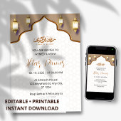 Dîner Iftar invitation ramadan brun or mosquée