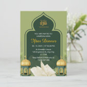 Dîner Iftar invitation ramadan mosquée verte (Debout devant)