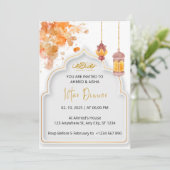 Dîner Iftar invitation ramadan orange aquarelle (Debout devant)