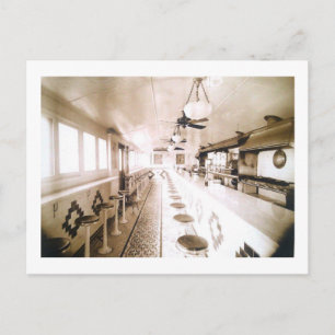 Diner Interior, 1920s Deco  Briefkaart