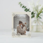 Dîner intime d'hiver mariage invitation carte post (Debout devant)