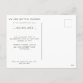 Dîner intime d'hiver mariage invitation carte post (Dos)