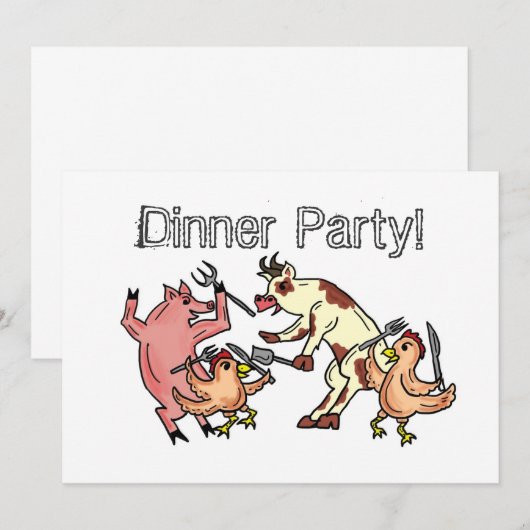 Dîner Invitation humour (Devant / Derrière)
