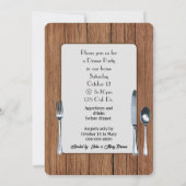 Dîner Invitation Sur Bois De Chêne (Dos)