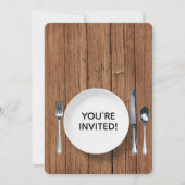 Dîner Invitation Sur Bois De Chêne (Devant)