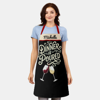 Diner is Overgooier - Gepersonaliseerd Wijn Cadeau Schort