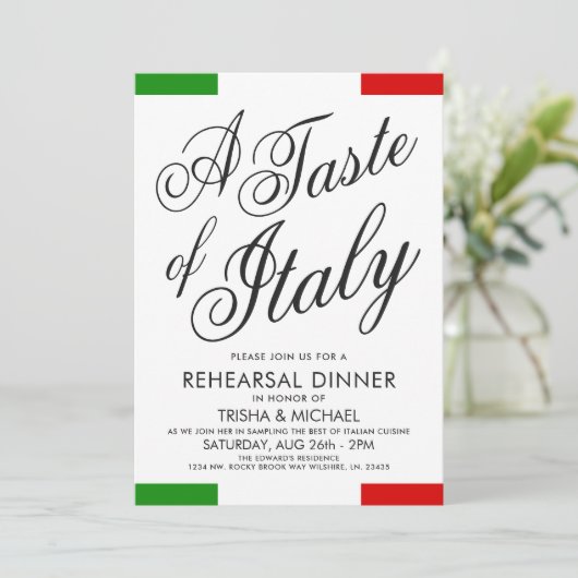Dîner Italien À Thème | Invitation du dîner de rép (Debout devant)