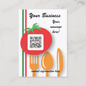 Diner italien de calendrier de carte de visite (Dos)