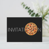 Dîner italien personnalisé Pizza Invitation (Debout devant)