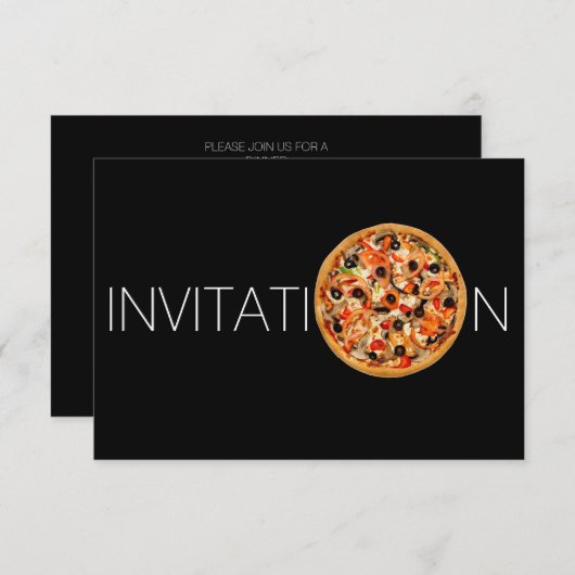Dîner italien personnalisé Pizza Invitation (Devant / Derrière)
