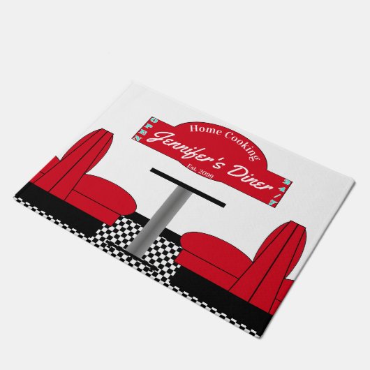 Diner Kitchen Restaurant Kitchen Grill Chef Baker Deurmat (Schuin)