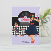 Diner lavender, 1950, zwart-wit, ingecheckt kaart (Staand voorkant)