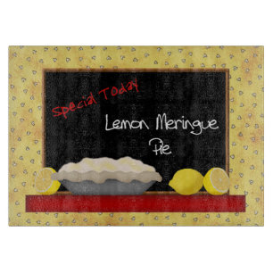Diner Lemon Meringue Pie Glass Cutting Board Snijplank