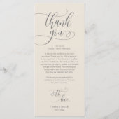 Dîner Lieu Cadre Merci, Carte Script moderne (Devant)