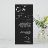 Dîner Lieu Cadre Merci, Carte Script moderne (Debout devant)