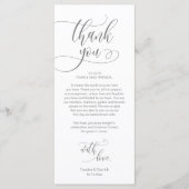 Dîner Lieu Cadre Merci, Carte Script moderne (Devant)