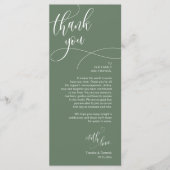 Dîner Lieu Cadre Merci, Carte Script moderne (Devant)