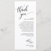 Dîner Lieu Cadre Merci, Carte Script moderne (Devant)