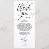 Dîner Lieu Cadre Merci, Carte Script moderne (Devant)