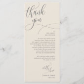 Dîner Lieu Cadre Merci, Carte Script moderne (Devant)