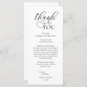 Diner Lieu Partir Merci Carte de calligraphie (Devant / Derrière)