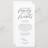 Diner Lieu Partir Merci Carte de calligraphie (Devant / Derrière)