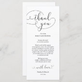 Diner Lieu Partir Merci Carte de calligraphie (Devant / Derrière)