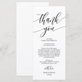 Dîner Lieu Réglage des cartes de Merci (Devant / Derrière)