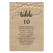 Dîner mariage, Bois Brown Invités Carte de siège (Dos)