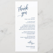 Dîner mariage, Cadre Remerciements Cartes (Devant)