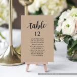 Dîner mariage, Carte Brown de sièges Kraft<br><div class="desc">Dîner mariage Table d'hôtes Carte de tableau,  thème moderne Rustique Brown Kraft. Customisez le texte et / ou retirez et remplissez avec votre thème de mariage.</div>