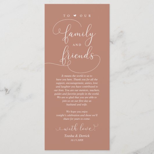 Dîner mariage, Carte de remerciements Cadre (Devant)