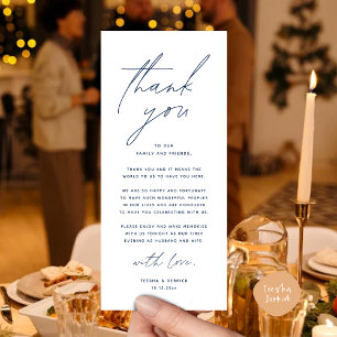 Dîner mariage Carte de remerciements du lieu